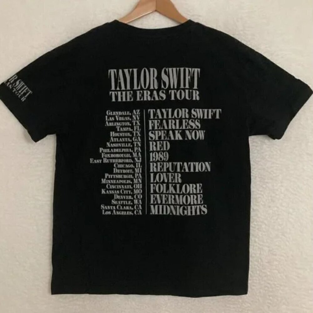 Taylor Swift The Eras Tour Black Graphic Tee Official Merch Grid Photos Women M - Picture 11 of 11